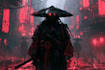 cyberpunk samurai street warrior art desing