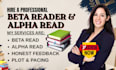 beta read, alpha reader fantasy, romance, dark, thriller, erotica book