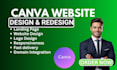 create a professional canva website or canva landing page