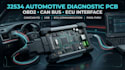 design j2534 automotive diagnostic pcb, obd2, can bus and ecu interface