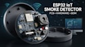 develop production ready esp32 iot smoke detector hardware, pcb and bom