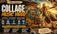 create collage music video, surreal animation, psychedelic, lyrics visualizer