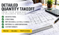 provide construction quantity takeoff and boq in excel