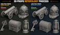 do retopology your scanned and ai  3d model and uv mapping