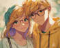 draw anime couple illustration