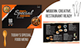 design a professional restaurant, hotel and food menu