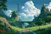 draw pixel art illustration or background