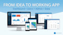 custom web app with user login, database and admin dashboard