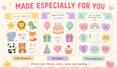 design a cute customized printable sticker sheet