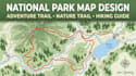 create national park map adventure trail map neture trail map and hiking guide