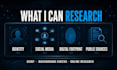 do osint research, background check and digital footprint analysis