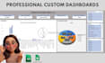 custom excel dashboards, spreadsheets, formulas and reports