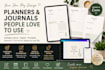 design editable canva journal, notebook, workbook minimalist digital planner