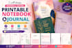 design modern custom printable, notebook and journal