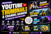 design professional youtube thumbnails and channel banners