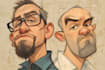 draw artistic cartoon caricatures