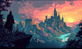 draw 8bit pixel art animation sprite sheet lofi animation animated gif scenery