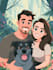 create a disney cartoon illustration