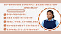 prepare government contract capability statement wosb mbe sdvosb dbe and 8a