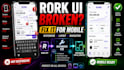 fix rork responsive UI, mobile layout, navigation and app design issues