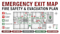 create emergency exit map, fire safety diagram and evacuation plan