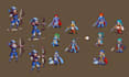 design 2d game pixel art characters, rpg charaters and game sprite