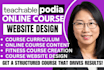 create fitness course teachable curriculum modules lessons website