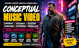 do animated conceptual music video, darkwave, synthwave, postpunk, cyberpunk