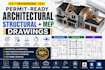 create permit ready architectural drawing, structural, mep permit design