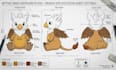 design a custom plush reference sheet for labubu mascot plushie concept art