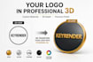 convert your 2d logo into 3d with a 360 animation