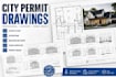 draft architect city permit blueprint 2d floor plans house deck garage plans