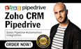 setup zoho crm pipedrive sales pipeline automation integration