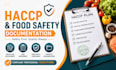 develop haccp plans and food safety documentation