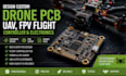 design custom drone pcb, uav, fpv flight controller and electronics