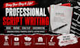 do movie script for youtube script, screenwriting, script writing, stage play