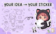 create custom kawaii, chibi and cute sticker designs