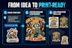 create custom t shirt sticker and merchandise designs