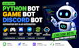 develop python bot, game, discord, telegram, automation and API bot