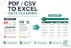 clean messy data and create professional excel analysis and dashboards