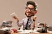 singel funny caricature professional business caricature