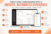 set up dubsado or honeybook CRM for client onboarding and workflows