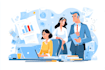 create an vector flat illustration people corporate art