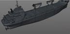 model 3d marine powertrain, low poly ship, electric marine engineering animation