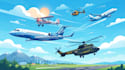 draw aircraft, helicopter, airplane into a vector