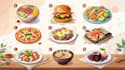 create illustration food and drink in style