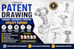 create patent drawing, technical, mechanical, invention drawing, utility patent