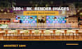 l create restaurant cafe and bar interior design with realistic 3d renders