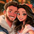 draw cartoon disney couple portrait