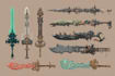 design unique sword, axe, medieval weapon, spear
